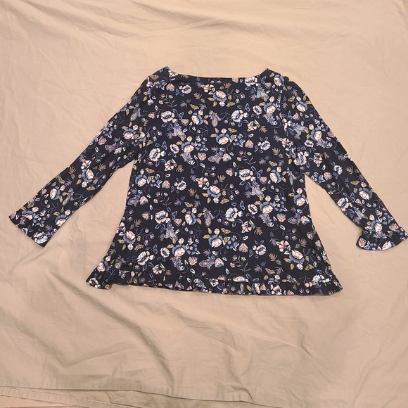 Floral Long Sleeved Top Shirt LOFT Large - Picture 3 of 6